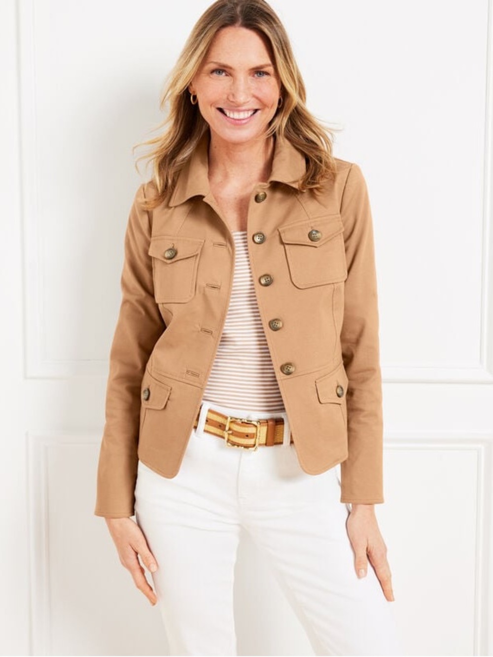 NWT Talbots Twill Jacket in Camel Brown, Size 16 - Picture 1 of 8
